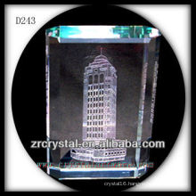 K9 3D Laser Building Model Inside Crystal Rectangle